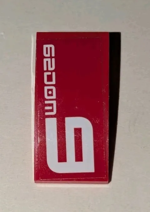 LEGO Red Slope Curved 4x2 with white 62DOM9 Pattern Part 93606pb090 Ninjago Mech
