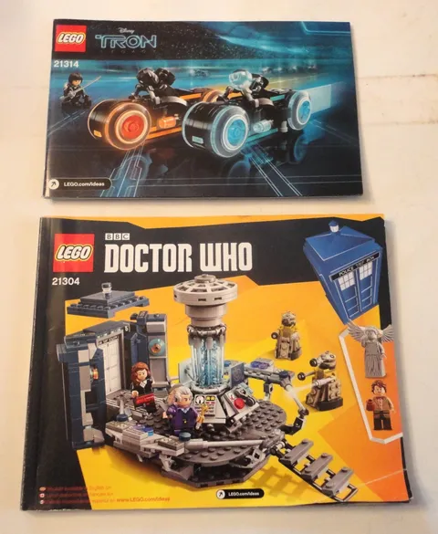 2 Vintage Lego Instruction Manuals Disney Tron 21314 & BBC Doctor Who 21304