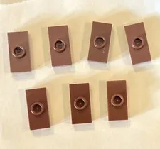 LEGO Lot 7 Brown 1x2 Parts 1 Stud Jumper #15573 Flat Bricks Plate
