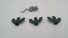 LEGO Brand Accessories 3 Black Bats & 1 Gray Rat