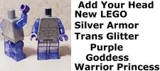 New LEGO Viking Girl Warrior Silver Armor Translucent Glitter Purple Torso Legs