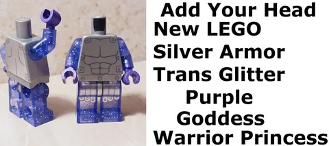 New LEGO Viking Girl Warrior Silver Armor Translucent Glitter Purple Torso Legs