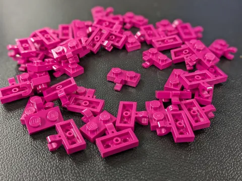 Lego 50x New Magenta Plate, Modified 1 x 2 with Clip on Side  # 11476 Bulk Lot