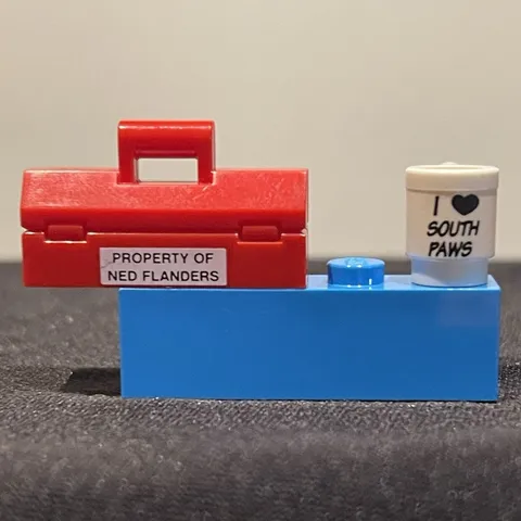 LEGO Simpsons Ned Flanders Printed Toolbox & Mug Accessory Lot 2pc Multicolor