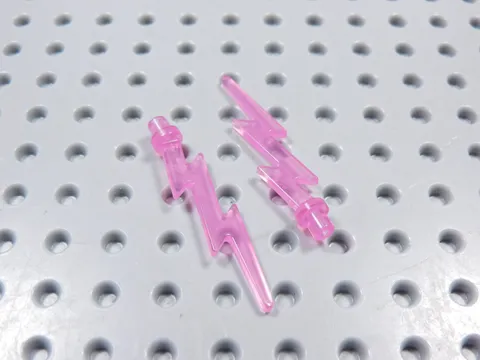 LEGO Lot of 2 Trans Pink Lightning Bolts Weapon Minifig BS