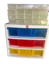 Lego Iris 3 Drawer Storage Station Organizer w/4 Sorting Trays