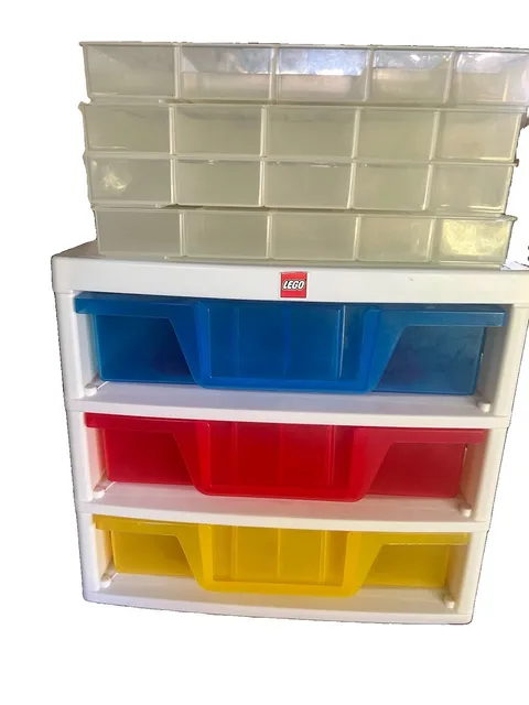 Lego Iris 3 Drawer Storage Station Organizer w/4 Sorting Trays