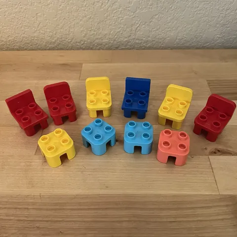 LEGO DUPLO Chairs Tables Furniture Lot of 10
