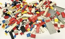 Vintage LEGO Bulk Lot Mixed Bricks Plates Parts Pieces Red White Old 60s 80s b4