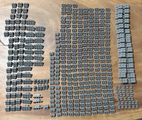 LEGO Dark Bluish Gray Bracket Plate Lot 425pcs Mixed Sizes Bulk Genuine LEGO
