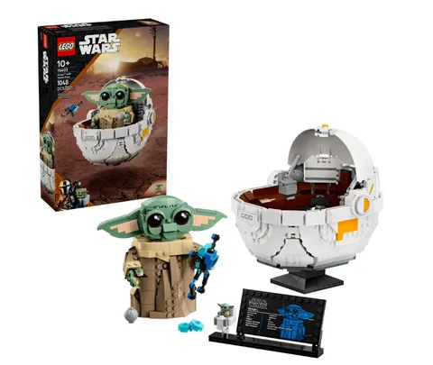 LEGO Star Wars Grogu with Hover Pram Building Toy Set - Star Wars Toy for Kids,
