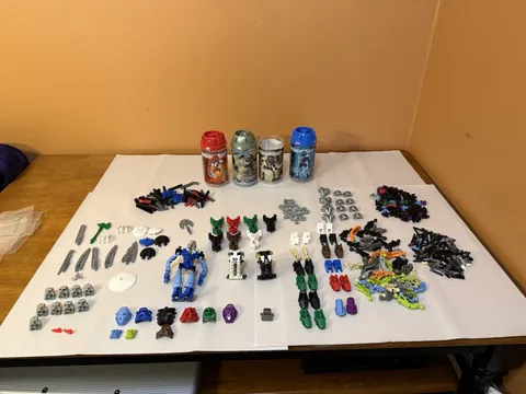 LEGO Bionicle Vintage Lot Of Sets, Massive Lot, Nuhvok, Weapons, Shields, Masks