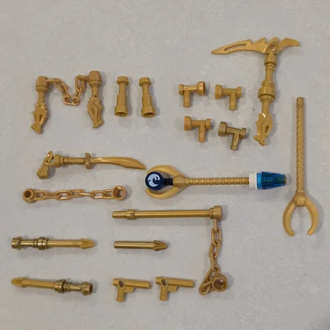 LEGO Weapons Gold Sords Arrows Chains Bulk Lot Pieces Ninja Medieval 