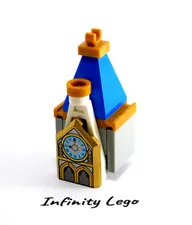 LEGO Blue / Gold Castle Clock Tower Turret Spire Disney Castle (40478) x1