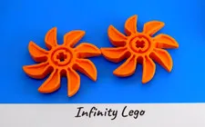 2 LEGO Orange Propellor 8 Blade 5 Diameter Fan Boat Aviation (941530 60591)