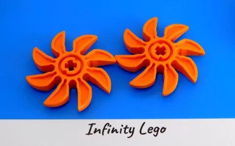 2 LEGO Orange Propellor 8 Blade 5 Diameter Fan Boat Aviation (941530 60591)
