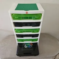 RARE LEGO NINJAGO 6 Drawer STORAGE Organizer TOWER Black & Green -  NICE!