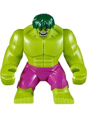 LEGO® Minifigure Super Heroes sh0371 Hulk w/Dark Green Hair and Magenta Pants