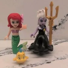 LEGO Minifigures Lot Of 3 The Little Mermaid Ariel, Ursula, And Flounder
