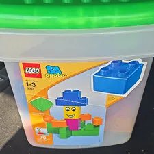 LEGO Large Quatro Bucket 5357 Quatro 70pc Bucket/Tub w/ Building Plate 1-3