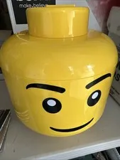 LEGO Storage Head 5005528 Large Yellow Minifig Stackable Container w/Pieces