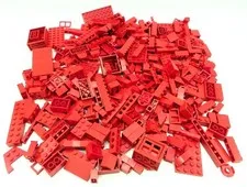 Lot Of 100+ Red LEGO Bricks Blocks Pieces Windows 1X1 2X3 2X4 1X8 2X2 And More