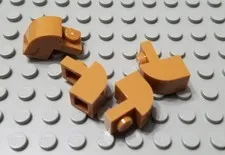 LEGO New Lot of 4 Medium Dark Flesh 1x2x1 1/3 Curved Top Brick Pieces
