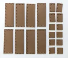 Lot of LEGO Tile Modified with Studs on Edges - Brown - 6x16, 4x6, 4x4