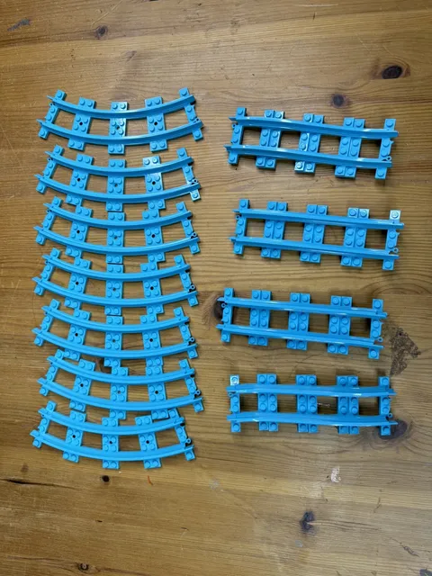 LEGO Train Track Narrow Size Ramp Curve Blue FRIENDS Roller Coaster 25086 LOT 10