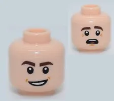 New LEGO Minifigure Head Light Nougat Scared Rebel Pilot A-wing 75275 6192037