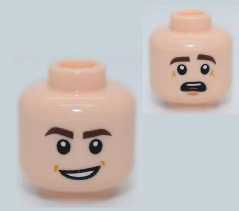 New LEGO Minifigure Head Light Nougat Scared Rebel Pilot A-wing 75275 6192037