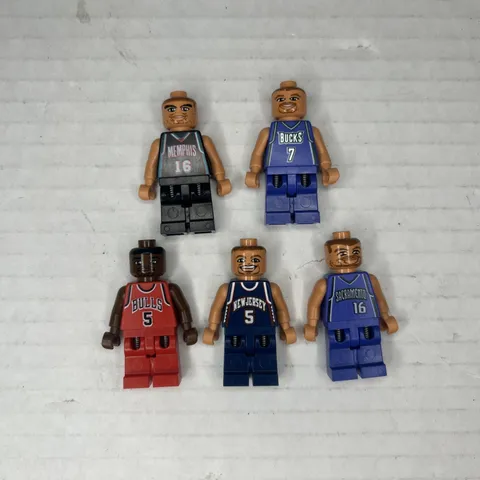 NBA Player LEGO Minifigure Lot Of 5 (Kidd, Gasol, Kukoc, Rose, Stojakovic)