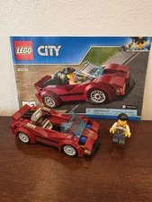  Lego City High Speed Chase Red Sports Car #60138  Manual  Minifigure Not Comple