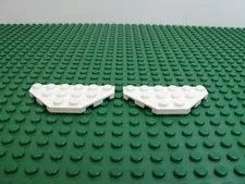 1989 LEGO White Wedge Plate 3 x 6 Cut Corners (2 PCS) 6276 6925 6770 6850#2419