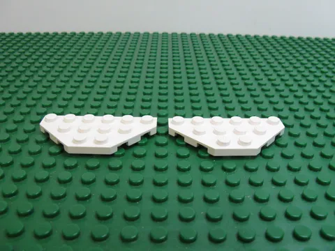 1989 LEGO White Wedge Plate 3 x 6 Cut Corners (2 PCS) 6276 6925 6770 6850#2419