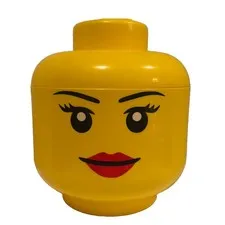 Lego Large Storage Container Yellow Head Face Smiling Girl