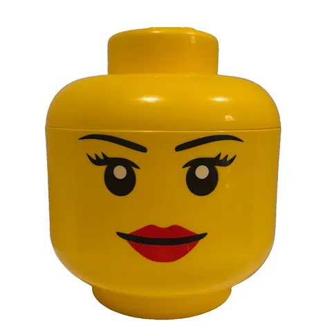 Lego Large Storage Container Yellow Head Face Smiling Girl