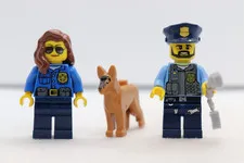 2)Police Officer Lot Female K-9 Dog 60047 60043 LEGO® Minifigure Mini Figure