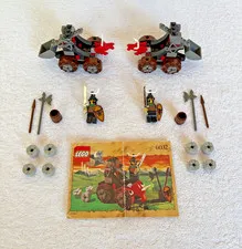 Lot of 2  Vintage COMPLETE LEGO  Knights Kingdom "CATAPULT CRUSHER " Sets (6032)