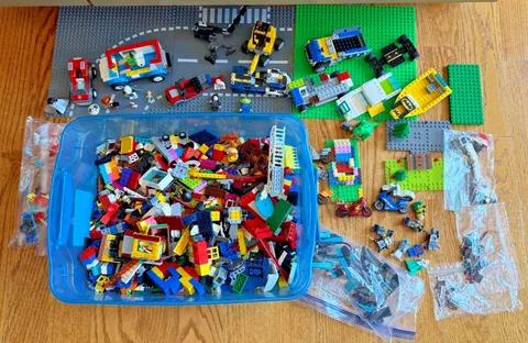 LEGO Large Mixed Lot Vehicles, People, Motorcycles, Blocks, Tracks, etc 7+ Lbs
