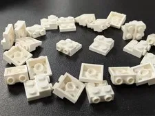 25x NEW LEGO White Plate, Modified 2 x 2 x 2/3  (#99206) BULK Parts Building Lot