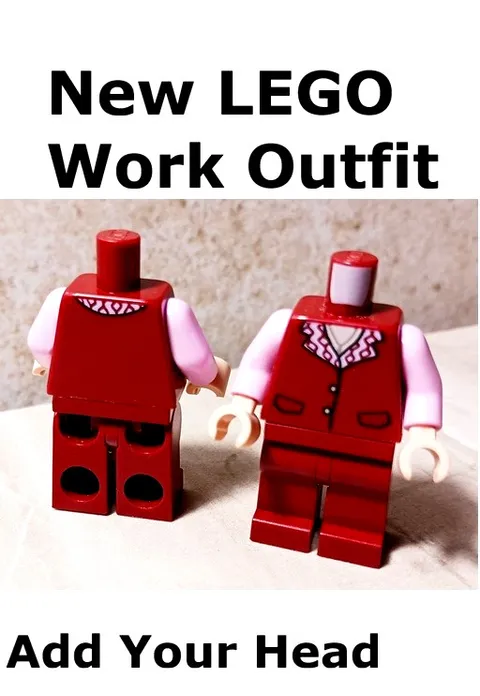 New LEGO Suit Pant suit Unisex Dark Red Pink Shirt Vest Legs Matching Torso Add