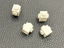 LEGO Parts 47905 Brick Modified 1 x 1 w Studs 2 Sides Opposite White Lot 4
