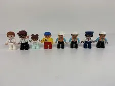 LEGO DUPLO People Figure Lot Doctor Nurse Pilot Construction Worker Child 8pc