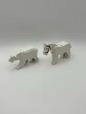 Vintage LEGO Lot of 2 Polar Bear and Horse Polar Bear White