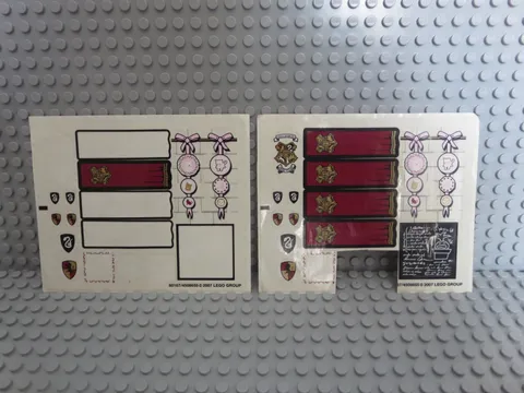Lego Sticker Sheet x2 Lot 5378 Hogwarts Castle 3rd Ed. 60167/4508655 5378stk01