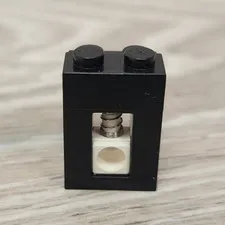 Lego 2605c01 Black Brick Modified 1 x 2 x 2 1/3 With Spring Unit Shock Absorber
