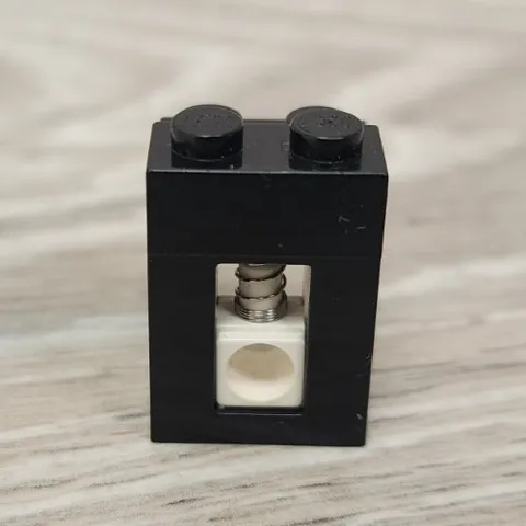Lego 2605c01 Black Brick Modified 1 x 2 x 2 1/3 With Spring Unit Shock Absorber