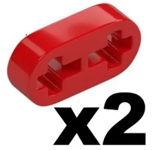 Lego TECHNIC Red Liftarm Thin 1 x 2 - Axle Holes 2m Lever Qty 2 Part 41677 T1