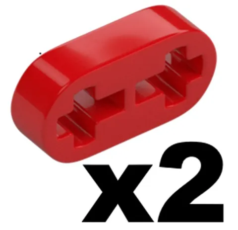 Lego TECHNIC Red Liftarm Thin 1 x 2 - Axle Holes 2m Lever Qty 2 Part 41677 T1
